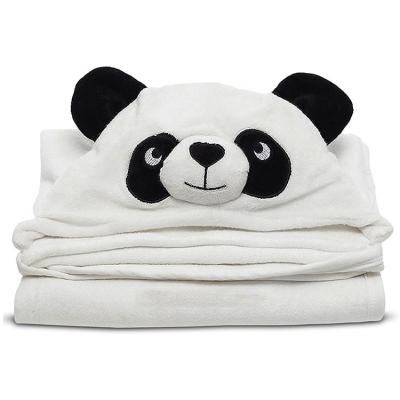 China Compressed 100% Children Bath Towel Bamboo Fiber Baby Hooded Towel With Bear Ears for sale