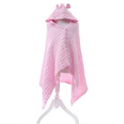 China Compressed Animal Design 100% Cotton or Bamboo Terry Baby Poncho Hooded Towel for sale