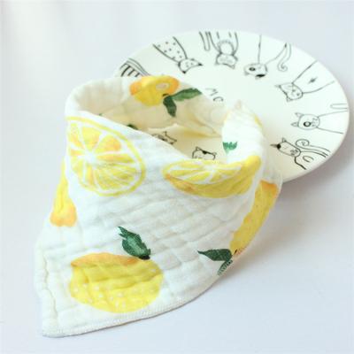 China Wholesale White Cotton Baby Waterproof Bamboo Baby Bib Antibacterial Active Printing Feeding Bib for sale