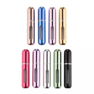 China Cosmetic Bottom Filling 8ml 5ml Mini Refillable Perfume Bottles Travel Sized Aluminum Perfume Atomizer Spray Bottle for sale