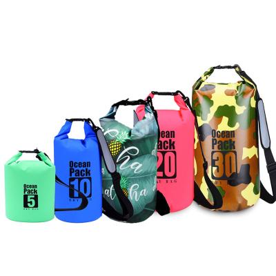 China 500D PVC NET boating 2L 5L10L15L20L25L30L 40L 50L60L floating hiking tarpaulin 250D/500D kayak wet outdoor ocean dry bag waterproof for sale