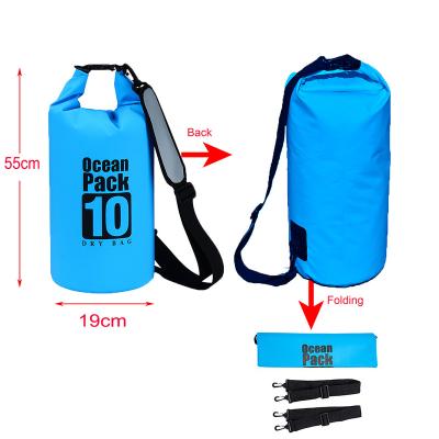 China 500D PVC Swimming 10L Drift Outdoor Waterproof Dry Bag for sale