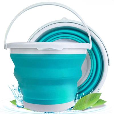 China Sustainable Space Saving Bucket For Washing, Portable Folding Water Container, 10L Multifunctional Folding Bucket Blue for sale