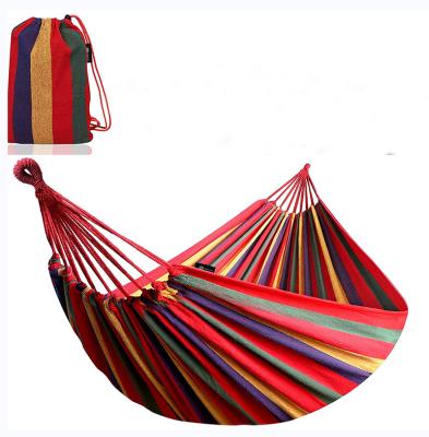 China Modern Canvas Cotton Hammock with Carry Bag, Multiple Load Capacity, Brazilian Rainbow Stripe Beach Hammock Double Hammock for sale