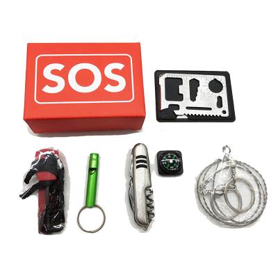 China Rising SOS Survival Kit Camping Survival Kit, Amazon SOS Gift Box 9.5X6.5X4 Survival Kit for sale