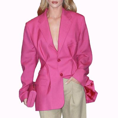 China Anti-Wrinkle New Design Casual Red Blazers Ladies Women Clothing De Mujer 2021 For Women for sale