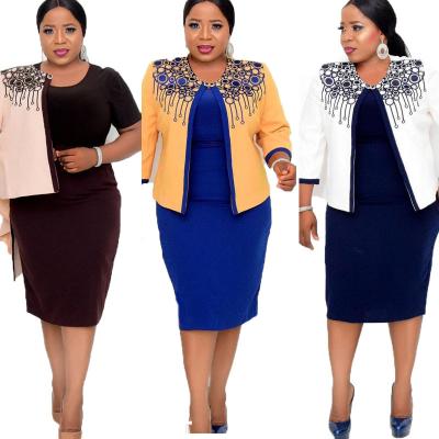 China African print skirts and dresses elegant women office workable plus size women's dresses for sale