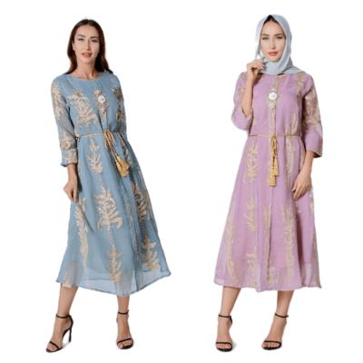 China New Arrival Comfortable Embroidery Feel Long Robe Abaya Muslim Dress Dubai Casual Dress for sale