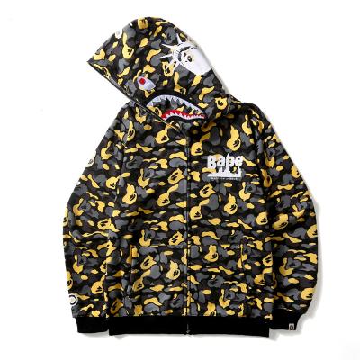 China Whole Sale Breathable New Bape Camouflage Mens Hoodie Shark Mujer Jacket Coat for sale