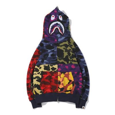 China 2021 Breathable Camouflage Hoodie Bape Apparel Joggers Shark Jacket Men for sale