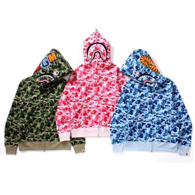 China Fashion Breathable Pink Bape Camouflage Monkey Tracksuit Hoodies Cotton Jacke Coat Women For Men for sale