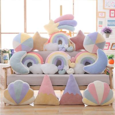 China 2021 Hot Seller Rainbow Star Moon Shell Soft Decorative Pillow For Children's Home Sofa Office Car for sale