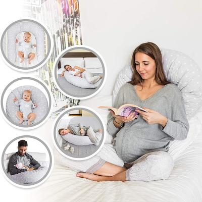 China Anti-Static Pregnancy Body Pillow With Zipper Cover Removable U-Shape Full Body Pillow With Cotton Cover for sale