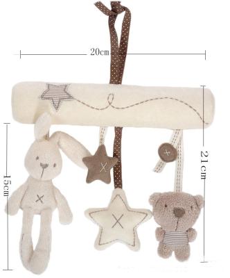 China Hanging Plush Toy Hand Bell Multifunctional Plush Toy Stroller Mobile Gifts Rabbit Crib Safety Seat Hzt 00045 for sale