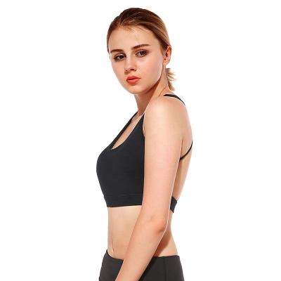 China Best Underwear Quality Adjustable Strap Gym Sports Wear Busty Bra Wholesale Custom Logo Women's Workout Underwear Padded Push Up Yoga Bra for sale