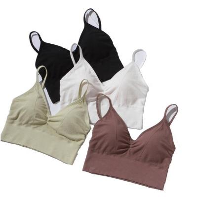 China Underwear Dropshipping Girls Shape Simple Solid Color Push Up T-shirt Bra Wireless Comfort Women Seamless Bra for sale