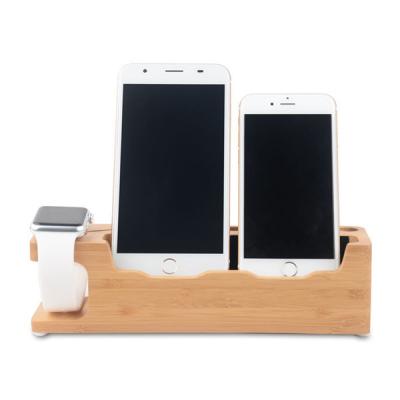 China Natural Bamboo Wood Charge Station Charging Dock Cradle Stand Holders For i Watch iPhone for sale