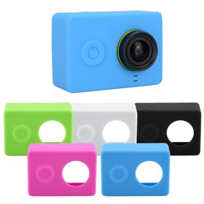 China Action Camera Accessories Silicone Protective Case Cover Skin + Lens Cap For Xiaomi YI Sport Camera for sale