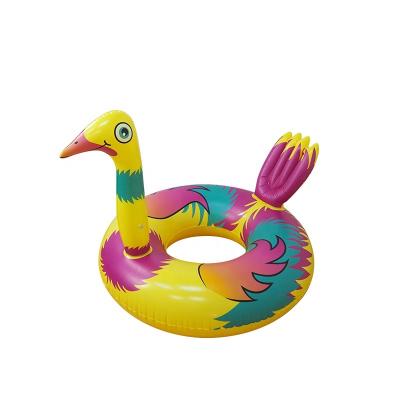 China New Design 3D Ostrich Cartoon Cartoon Rings Pool Float Inflatable Swimming Seat For Adults for sale