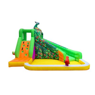 China Blue House Slide Bounce Party PVC+Oxford Cloth Kids Princess Inflatable Jumping Castles Bouncy Castles With Prices for sale