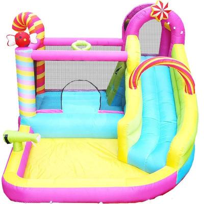 China PVC+Oxford Cloth Adult Home Water Bouncy Castle Bouncer Commercial Jumping Inflatable Water Slide With Pool for sale