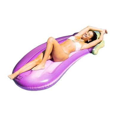 China Water Play New Design Eggplant Pool Float Lounge Inflatable Pool Float Chair For Adults for sale