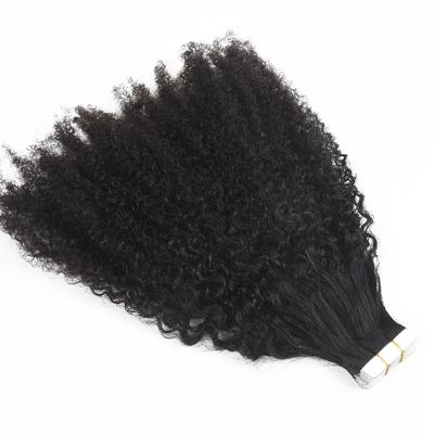 China Jerry Curl Label Textured 26 Inch Russian Human Tape In Curly Brown Remy Hair Extensions for sale