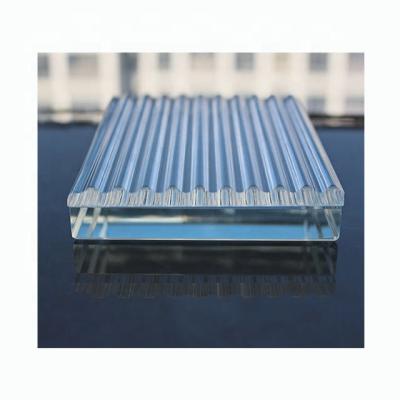 China Yard Fluted Ribbed Textured Glass For Kitchen / Hotel / Villa Design for sale