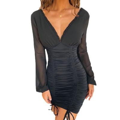 China Manufacturer Anti-Static Hot Selling Sexy Deep V Dresses Women's Grace Dresses 2022 for sale