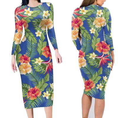 China Anti-Static Fashionable Dresses Round Neck Long Sleeve Style Printed Comfortable Customizable Dress For Women for sale