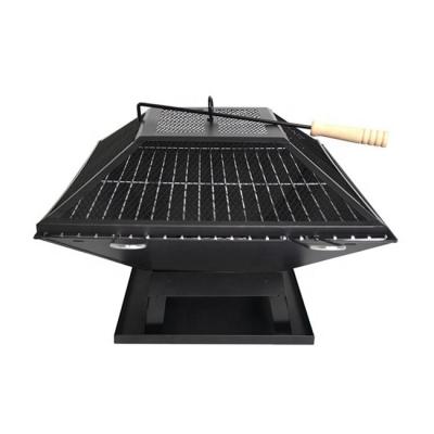 China Size Adjustable Outdoor Garden Rectangle Charcoal Fire Mine Pit Camping BBQ Steel Grills for sale