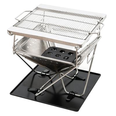 China Outdoor Camping BBQ Portable Folding Portable Stainless Steel Charcoal BBQ Grill with Stainless Steel Mesh for sale