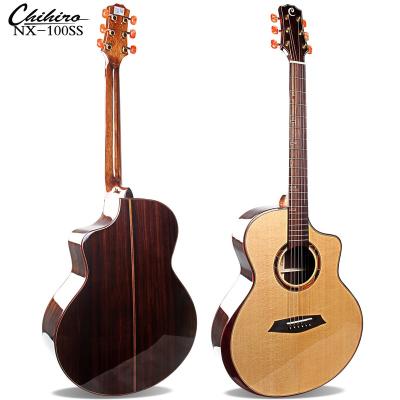 China Solid Fir All Solid Jumbo Acoustic Guitar With Wood Pickguard for sale