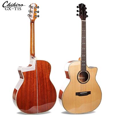 China Guitar Chihiro GX-T1S Spruce Solid Solid Wood Cut Acoustic Guitar for sale