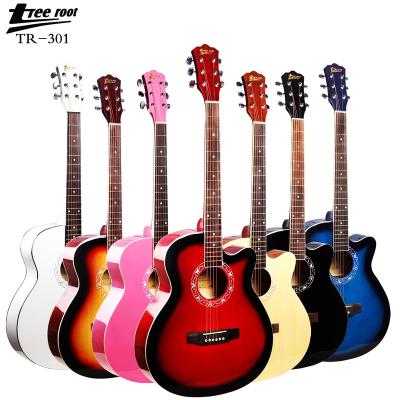 China Linden Cheap Wholesale Price Colored Wood Acoustic Guitar For Beginner for sale