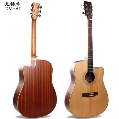 China Solid Flawless Matte Finish Acoustic Guitar With Hollow Headstock OEM Guitar for sale