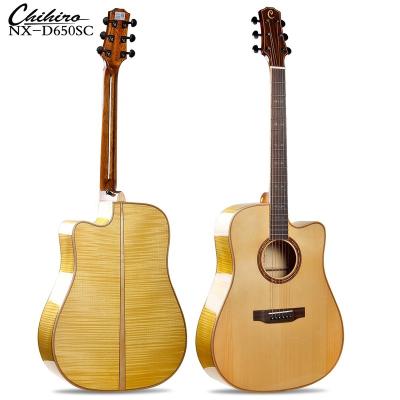 China NX-D650SC Chihiro Acoustic Guitar Maple Wood Flawless Solid Top Acoustic Guitar for sale