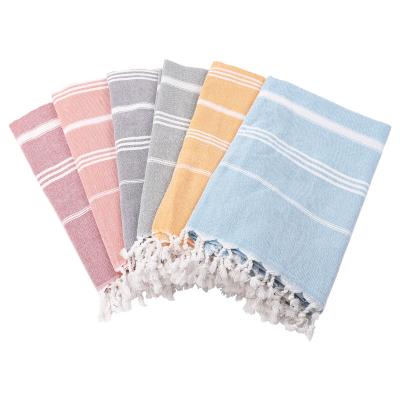 China Turkish Towels Kid Safe Summer Embroidered Cotton Turkish Beach Towels for sale