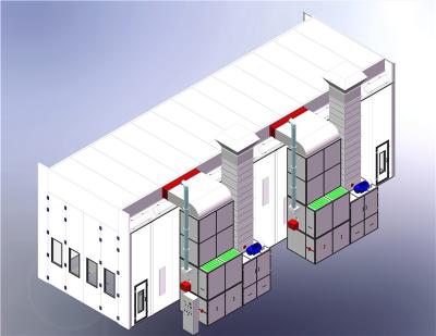 China Side Extraction Vehicle Spray Booth 15 Meter Gas Heated for sale