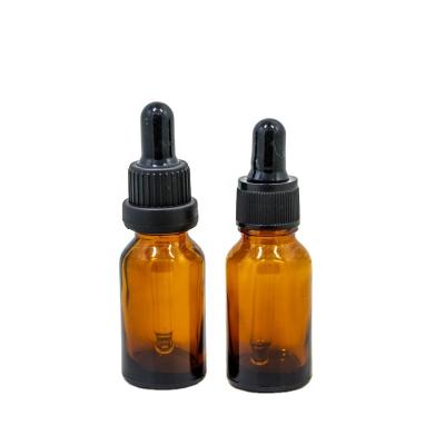 China Wholesale Cosmetic 15ml Dark Brown Amber Glass Bottle Essential Oil Bottles With Black Tamper Proof Pipette Dropper Caps In Stock for sale