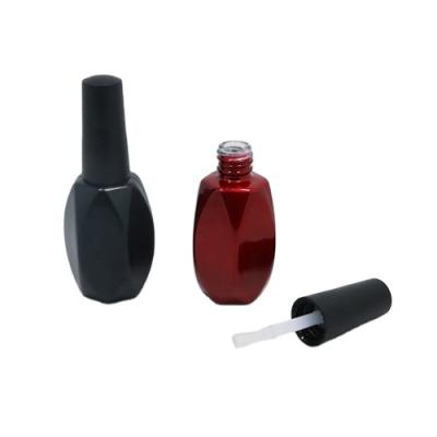 China Recyclable Material Empty Unique Color 12ml Paint Nail Gel Polish Shaped Glass Bottle for sale