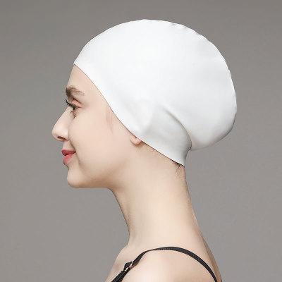 China Extra Fee Waterproof Custom Large Size Silicone Long Hair Silicone Swimming Cap Design Swim Fall Hat for sale