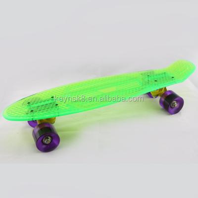 China Young people wholesale transparent plastic skateboard for sale