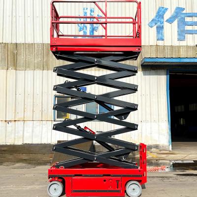 China Hotels Hot Sale Battery Power Self Propelled Aerial Work Scissor Lifting Platform With Drive Motor Aerial Working Platform 8m for sale