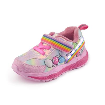 China Wholesale Flat Rainbow Girl Kids Mesh Running Shoes Led Lights Breathable Casual For Shoes for sale