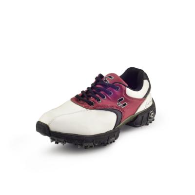 China Waterproof OEM White Leather Cheap Price Anti Skid Anti Skid Men Golf Shoes Spikes for sale