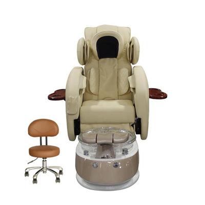 China Baihai Flexible Hot Selling Luxury Footrest Armrest Sliding Weightlessness Pedicure Massage Chair for sale