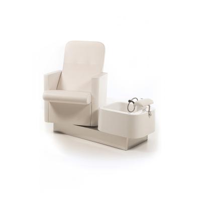 China White Leather Flexible Rotating-Seat Footrest Simple Style Massage Jacuzzi Foot Spa Vibrating Chair for sale