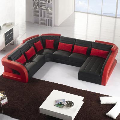 China Luxury Italian Leather U Shape Leather Sofa Leisure Style U Shape Sofa Set Furniture for sale