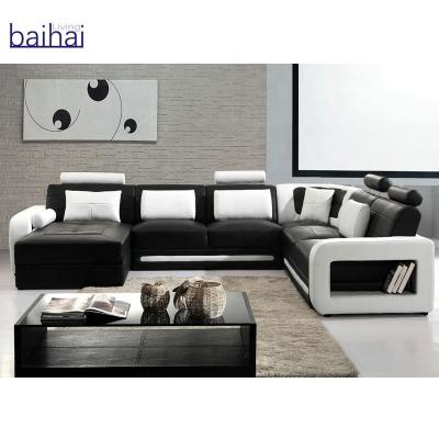 China Living Room Leather Corner Design Leisure U Shape Sofa Leather Sofa Set for sale